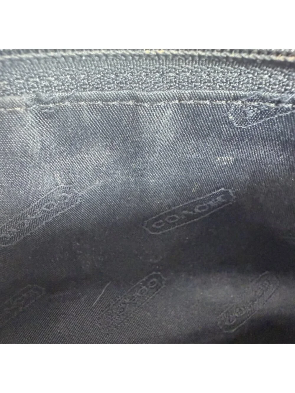 Vintage Coach Black Leather Zip Utility Pouch Clutch